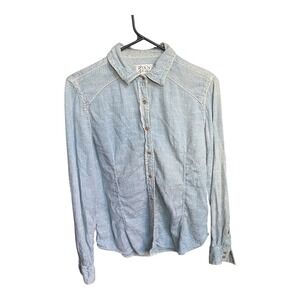 Ryan Michael Vintage Western Blue Silk Blend Snap Front Shirt‎ M